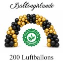 Ballongirlande, Luftballons Schwarz Gold
