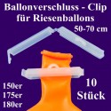 Ballonverschlüsse, Fixverschlüsse, Clips für Riesenballons - 50-70 cm, 10 Stück