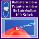 Patentverschlüsse / 100 Stück, Verschlüsse für Luftballons aus Latex
