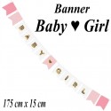 Banner Baby Girl, Dekoration Babyparty, Geburt und Taufe, Mädchen
