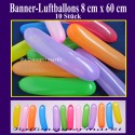 Banner Luftballons 6-8 cm, 10 Stück -  Bunt gemischt