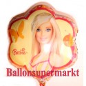 Luftballon Barbie mit Schmetterling, Folienballon ohne Ballongas