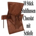 10 Stuhlhussen, Braun - Chocolat, mit Schleife