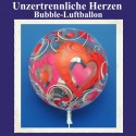 Unzertrennliche Herzen, Bubble Luftballon (mit Helium)
