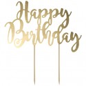 Cake Topper Happy Birthday Gold, Kuchendekoration zum Geburtstag