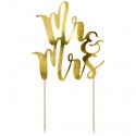 Hochzeitstorten-Dekoration, Cake Topper Mr & Mrs, gold