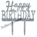 Spiegel Cake Topper Happy Birthday Glitter, Kuchendekoration zum Geburtstag