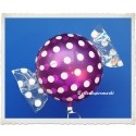 Candy Luftballon aus Folie mit Helium, Grape, Dots