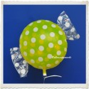 Candy Luftballon aus Folie mit Helium, Lemon, Dots