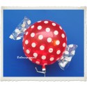 Candy Luftballon aus Folie mit Helium, Strawberry, Dots