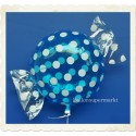 Candy Luftballon aus Folie mit Helium, Hellblau, Dots