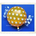 Candy Luftballon aus Folie mit Helium, Orange, Dots