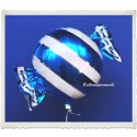 Candy Luftballon aus Folie mit Helium, Blau, Stripes