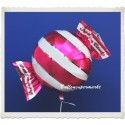 Candy Luftballon aus Folie mit Helium, Fuchsia, Stripes