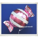 Candy Luftballon aus Folie mit Helium, Pink, Stripes