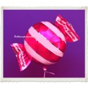 Candy Luftballon aus Folie mit Helium, Rot, Stripes