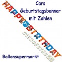 Cars Geburtstagsgirlande Happy Birthday mit Geburtstagszahlen zum Kindergeburtstag