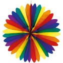 Deko-Fächer Regenbogen Rosette, 100 cm