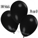 Deko-Luftballons, Schwarz, Latex 30 cm Ø, 100 Stück 