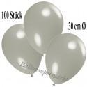 Deko-Luftballons, Silbergrau, Latex 30 cm Ø, 100 Stück 