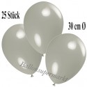 Deko-Luftballons, Silbergrau, Latex 30 cm Ø, 25 Stück 
