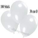 Deko-Luftballons, Weiß, Latex 30 cm Ø, 100 Stück 
