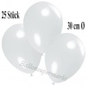 Deko-Luftballons, Weiß, Latex 30 cm Ø, 25 Stück 