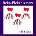 Deko-Picker Amore, 100 Stück, Party-Tischdekoration