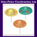 Deko-Picker Eisschirmchen Asia, 6 Stück, Party-Tischdekoration