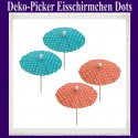 Deko-Picker Eisschirmchen Dots, 10 Stück, Party-Tischdekoration