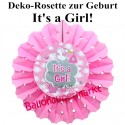 Deko-Rosette It's a Girl, Dekoration Babyparty, Geburt Mädchen