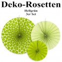 Deko-Rosetten, Hellgrün, 3er Set