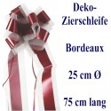 Schleife, Zierschleife Bordeaux, 25 cm Ø, 75 cm lang