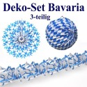 Deko-Set Bavaria, Dekoration, Blau-Weiß, Bayrische Rauten, 3-teilig