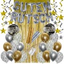 Silvesterdeko-Set mit Luftballons Guten Rutsch Silver & Gold, 35-teilig