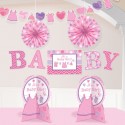 Dekorations-Set Shower with Love Girl, Dekoration zur Babyparty Mädchen