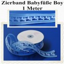 Deko-Zierband Babyfüße, 1 Meter, Junge, Boy 