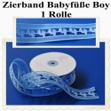 Deko-Zierband Babyfüße, 1 Rolle, Junge, Boy 