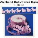 Deko-Zierband Babywagen, 1 Rolle, Mädchen