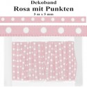 Deko-Zierband Rosa mit Punkten, 5 m