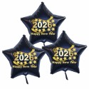 Silvester-Bouquet, 3 schwarze Sternballons, 2026 Happy New Year, mit Helium, Silvesterdekoration