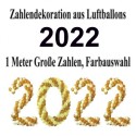 Ballondekoration Silvester 2022, Zahlen aus Luftballons mit individueller Farbauswahl