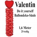 Ballondeko-Säule Valentin, Dekoration zu Liebe und Valentinstag, Selbstbau-Set, 25 Teile