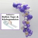 Wilde Ballongirlande Lila 3 Meter, Do it yourself-Set