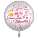 Du wirst große Schwester, Luftballon inklusive Helium, Satin de Luxe, weiß, 43 cm