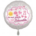 Du wirst große Schwester Luftballon, Satin de Luxe, weiß, 43 cm