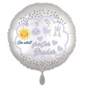 Du wirst großer Bruder, Luftballon inklusive Helium, Satin de Luxe, weiß, 43 cm