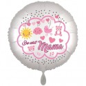 Du wirst Mama, Luftballon inklusive Helium, Satin de Luxe, weiß, 43 cm