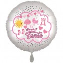 Du wirst Tante, Luftballon inklusive Helium, Satin de Luxe, weiß, 43 cm