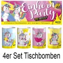 Einhorn Party - 4er Set Tischbomben